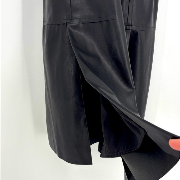 Banana Republic Factory Vegan Leather Midi Dress Women’s Size 10 in Black NWT! - Picture 8 of 13